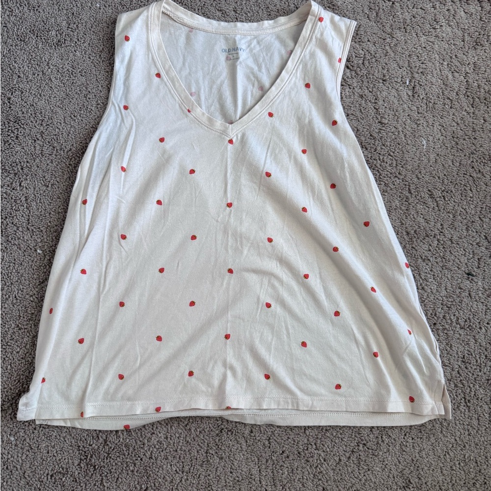 Old Navy Pink Strawberry Print Women's Tank Top